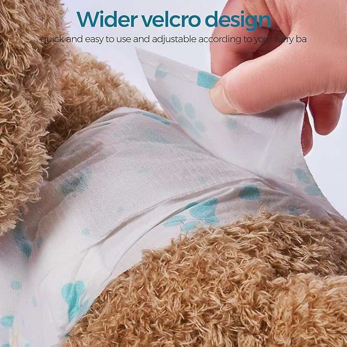 Bestle Male Dog Wrap, Disposable Dog Diapers, 40 Count, L (Waist 23.6”-31.5”), Wetness Indicator, Ultra Protection, Leak Proof, Super Absorbent, Soft
