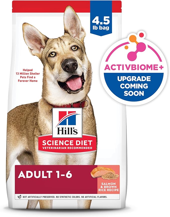 Hill's Science Diet Adult 1-6 Dry Dog Food, Salmon & Brown Rice, 4.5 lb. Bag
