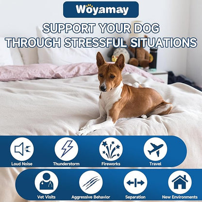 Woyamay Hemp Calming Chews for Dogs, 200 Treats Dog Calming Chews for Anxiety & Stress Relief, Anxiety Relief Treats for Dogs with Hemp Oil, Melatonin Dog Calm Treats for Stress|Sleep|Separation