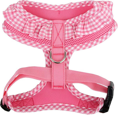 Puppia Vivien Dog Harness Over-the-Head All Season Cute No Pull No Choke Walking Training Adjustable for Small Dog, Pink, X-Small
