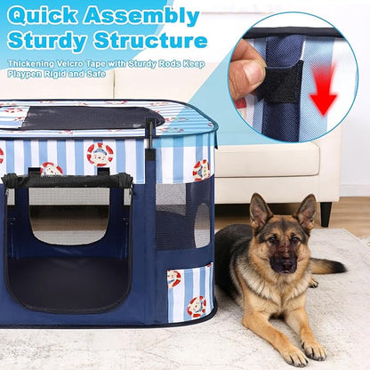 Dog Play Pen Indoors, Pink Crate, Dog Pen,Portable Foldable Playpen Indoor for Small/Medium Dogs, Puppy Cat Pet Playpen, Exercise Kennel Tent Crate