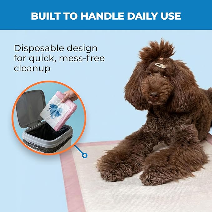 Best Pet Supplies Puppy Pads (22.5 x 22 Inches) - Disposable, Dog Training Potty, Super Absorbent Baby Pink Puppy Pee Pads for Dogs (300 Count)