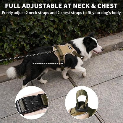 Tactical Dog Harness for Medium Dogs,No Pull Military Dog Vest with Handle,Reflective Heavy Duty Pet Harness for Walking Hiking Training M