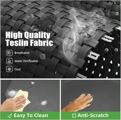 Simple Trending Raised Dog Bed for Extra Large Dogs, Waterproof XL Dog Cot, Outdoor Elevated Pet Bed, 60.25" x 37.25", Black
