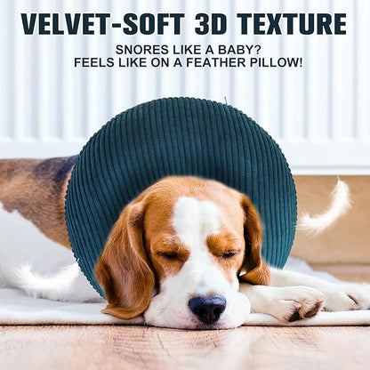 BINGPET Inflatable Dog Cone Collar Alternative After Surgery,Soft Recovery Cone for Dogs to Stop Licking,Dogs Blow up Protective Neck Donut ECollars Adjustable for Large Medium Small Pet, Navy Blue L