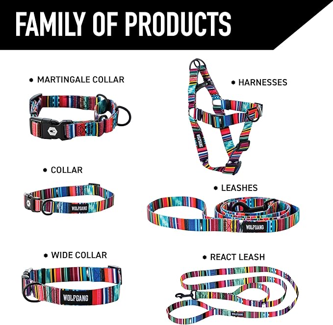 Wolfgang Heavy Duty Adjustable Dog Harness, Pull-Tested to Over 800 lbs for Walking & Training, Quetzal Print, Large