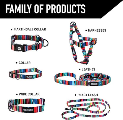 Wolfgang Heavy Duty Adjustable Dog Harness, Pull-Tested to Over 800 lbs for Walking & Training, Quetzal Print, Large