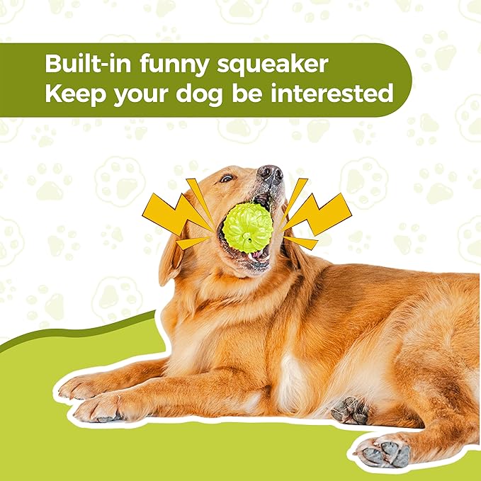 MewaJump Dog Squeaky Toys for Aggressive Chewers, Interactive Natural Rubber Chew Toy for Small Puppy Dogs, Tough Dog Toys for Medium Breed, Keep Dogs Busy, Training and Cleaning Teeth
