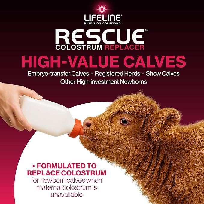 ANNUSO LIFELINE Rescue High-Level Colostrum Replacer for Calves, 8.8lb Pail - 150g Globulin Protein - Replaces Maternal Colostrum in One Feeding - Immune Support, Vitamins, Minerals - Easy-Mix Formula