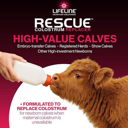 ANNUSO LIFELINE Rescue High-Level Colostrum Replacer for Calves, 8.8lb Pail - 150g Globulin Protein - Replaces Maternal Colostrum in One Feeding - Immune Support, Vitamins, Minerals - Easy-Mix Formula