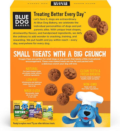 Blue Dog Bakery Natural Dog Treats, Doggie Paws, Peanut Butter, 16.2oz (6 Count)