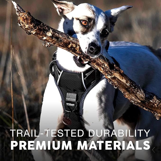 Embark Adventure Small Dog Harness – No-Pull, Reflective Trim, Military-Grade Nylon, Front Clip with Gel-Lined Handle, Soft & Padded