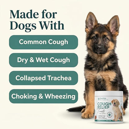 Dog Cough Medicine - 100% Natural Respiratory Support - Relief for Cough and Breathing Discomfort - All-Natural Treats Made with Real Chicken