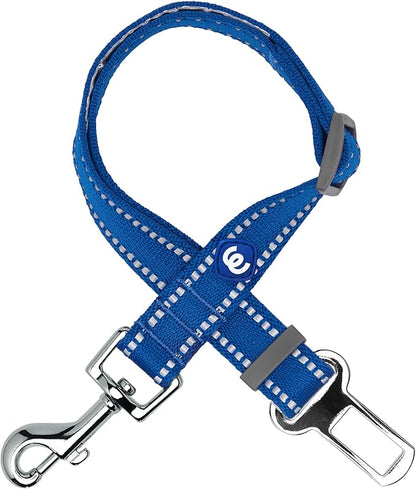 Blueberry Pet Essentials Pastel Color Reflective Dog Seat Belt Tether, Navy, Durable Safety Car Vehicle Seatbelts Leads Use with Harness