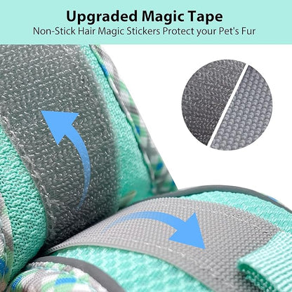 AIITLE Teacup Puppy Harness with Leash - Adjustable Soft Vest with Magic Tape & Reflective Safety Strips, Easy-Put-On for Poodles, Pomeranians - Gym, Hiking, Travel (Turquoise-Pink, S)