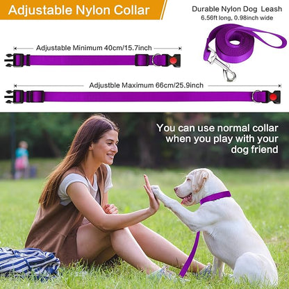 Generic Dog Prong Training Collar with Nylon Cover Comfort Tips and Quick Release Snap Buckle, Dog Classic Collar and Dog Leash for Small, Medium, Large Dogs