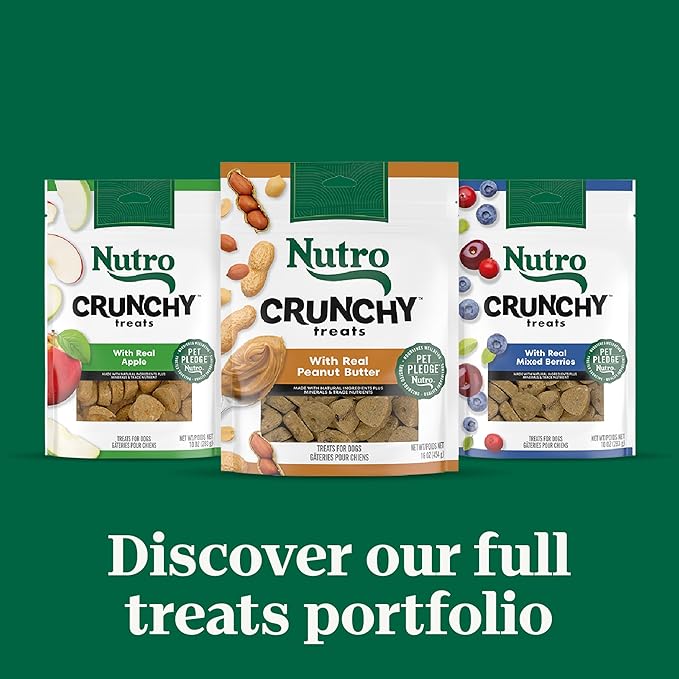 Nutro Crunchy Dog Treats with Real Apple, Training Treats for Dogs, 10 oz. Bag