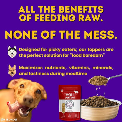 HOLI Lamb Liver Dog Food Topper – Freeze Dried Lamb Liver Dog Topper for Dry Food – Single Ingredient, Human-Grade Meal Topper for Picky Dogs – Grain Free & All Natural - 4oz