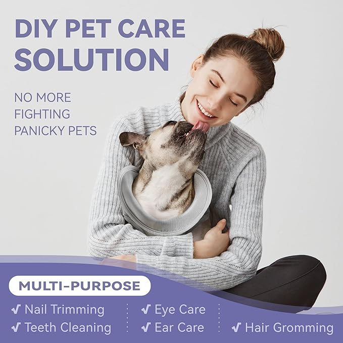 Loflaze Dog Grooming Hammock Harness for Dogs & Cats with Pet Nail Clipper Trimmer - Cat Hanger Sling for Trimming Clipping Nails- Dog Hammock Restraint Bag for Small Medium Large pet （ Grey L ）