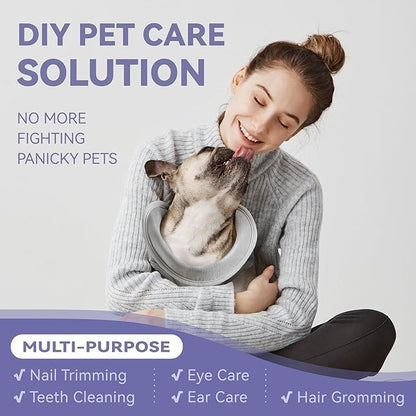Loflaze Dog Grooming Hammock Harness for Dogs & Cats with Pet Nail Clipper Trimmer - Cat Hanger Sling for Trimming Clipping Nails- Dog Hammock Restraint Bag for Small Medium Large pet （ Purple M）