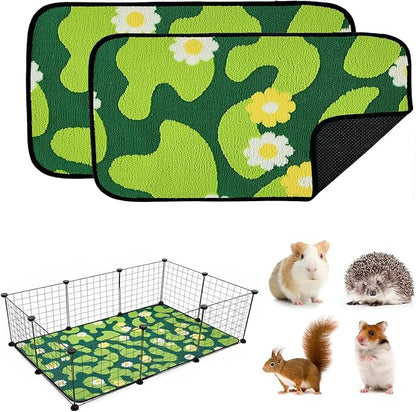 Qeils Reusable Puppy Pads for Small Dogs, Washable Pee Pads with Non-Slip , Absorbent Leakproof Mat for Crates, Playpens, Pet Beds & Whelping, Indoor Potty Training Grass Green, 24"x48", 2 Pack