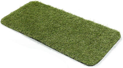 Ottomanson Artificial Grass Puppy Potty Training Pad with Tray, 15" x 30" Reusable Pee Pad for Small Pets and Dogs
