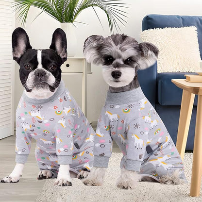 Surgery Recovery Suit for Small Dogs, Onesie for Surgery Female Dogs, Small Dogs Pajamas Long Sleeve, Abdominal Wound Bandages Surgical Suit, Dog Cat Recovery Suit for Shedding Skin Disease