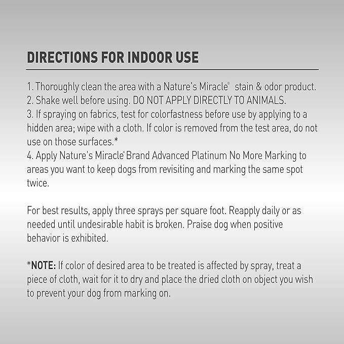 Nature's Miracle Advanced Platinum No More Marking,24 Ounces,Helps Discourage Repetitive Pet Marking,(Pack of 2)