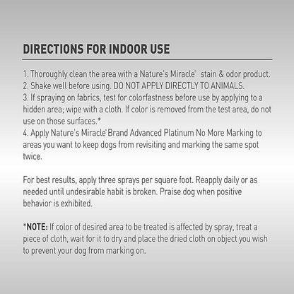 Nature's Miracle Advanced Platinum No More Marking, 24 Ounces, Helps Discourage Repetitive Pet Marking