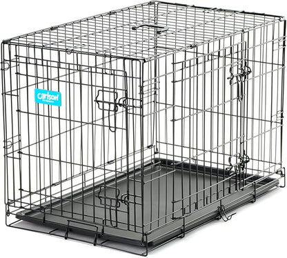 Carlson Secure and Compact Double Door Metal Dog Crate, Medium with Divider Panel