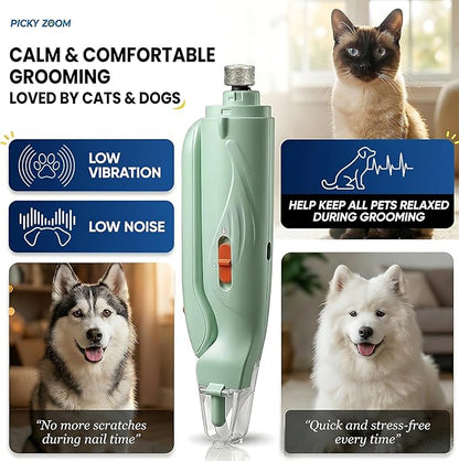 2-in-1 Dog & Cat Nail Clippers and Grinder with Light – Upgraded Safety Guard to Avoid Overcutting, Sharp Blade, Painless Quiet Pet Nail Claw Trimmers, Professional Grooming Tool for Large Small Pets