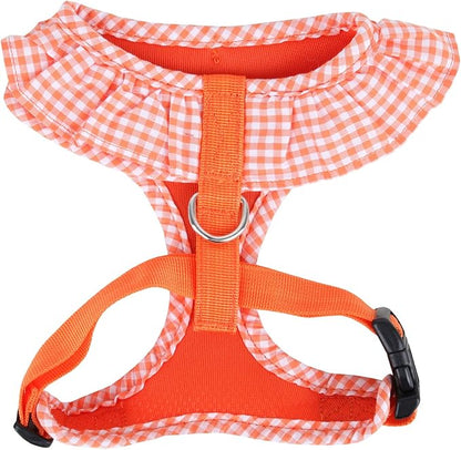 Puppia Vivien Dog Harness Over-The-Head All Season Cute No Pull No Choke Walking Training Adjustable for Small Dog, Orange, X-Small