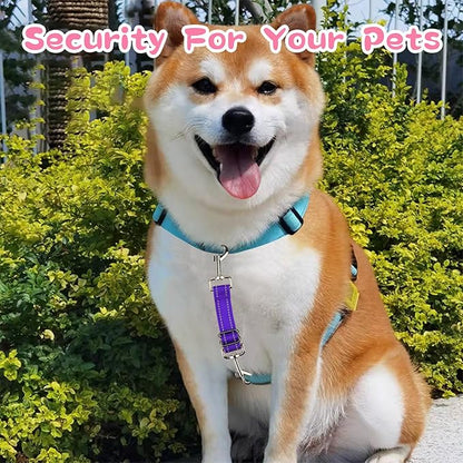 YUEPET Dog Safety Collar Clips 2 Pack Adjustable Prong Collar Backup Clips Reflective Double Ended Backup Clasp Leash Connector for Dog Harness to Collar Safety Clip(Pink+Purple)