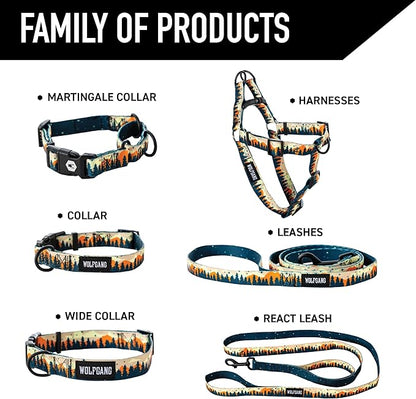 Wolfgang Heavy Duty Adjustable Dog Harness, Pull-Tested to Over 800 lbs for Walking & Training, Overland Print, Large
