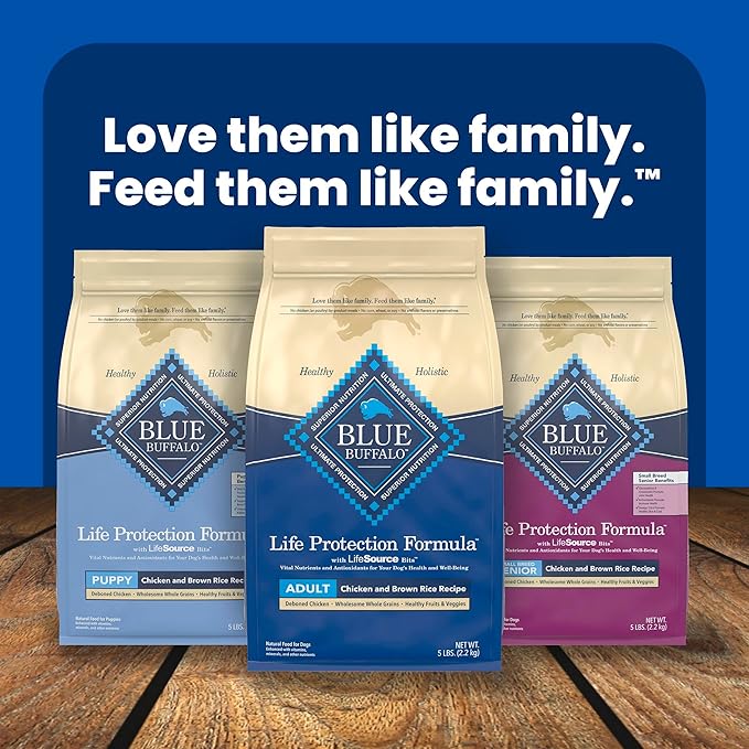 Blue Buffalo Life Protection Formula, Adult Dry Dog Food, Made with Natural Ingredients, Chicken Free, Salmon & Brown Rice, 40lb Bag