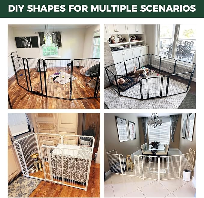 FXW Homeplus Unleashed Indoor Dog Playpen - Stress-Free and Safe Play, Heavy Duty 24 Inch 6 Panels Dog Pen for Puppy and Small Dogs, White│Patented
