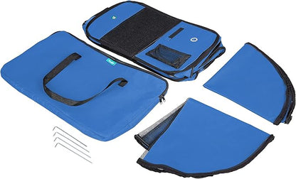 Deluxe Premium Pet Dog Playpen Portable Soft Dog Exercise Pen Kennel with Carry Bag for Dogs, Cats, Kittens, and All Pets (Large, Blue)