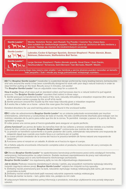 Beaphar | Gentle Leader | Head Collar for Medium Dogs | Stops Pulling On The Lead | Training Aid with Immediate Effect | Endorsed by Behaviourists | Red x 1