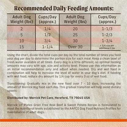 Merrick Lil’ Plates Premium Grain Free Dry Dog Food For Small Dogs, Real Texas Beef And Sweet Potato Kibble - 20.0 lb. Bag