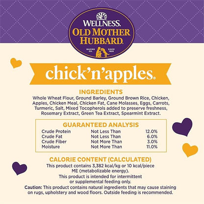 Old Mother Hubbard Wellness Chick'n'Apples Dog Biscuits,Natural,Training Treats,Chicken & Apples Flavor,Mini Size,(20 Ounce Bag),(Pack of 2)