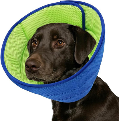 Soft Dog Cone Collar Alternative - Adjustable Comfy Cones for Large/Medium/Small Dogs to Stop Licking After Surgery, Comfortable Fabric Elizabethan Collars, Head Cone of Shame for Neuter Recovery (L)