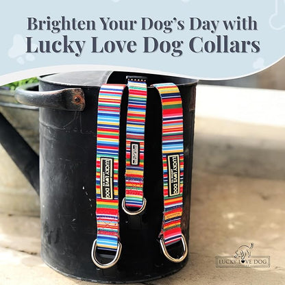 Lucky Love Dog - Adjustable Dog Collar with Easy Click Buckle for Small Ones, Durable, & Comfortable for Male & Female Dogs, Pet Collar for Puppies & Adult Dogs - Hippie, XS