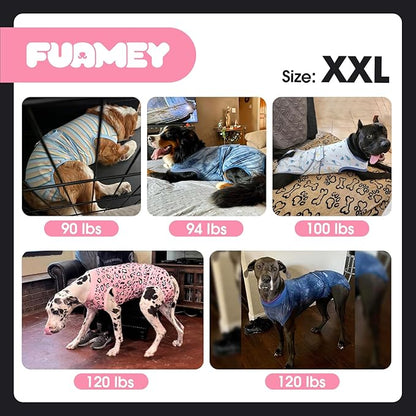 FUAMEY Dog Recovery Suit Male,Dogs Surgery Neuter Suits Puppy Spay Shirts for Female Protect Dog's Skin Anti Licking Abdominal Wounds Doggie Onesie Pet Bodysuit Alternative to Cone Grey Camouflage XXL