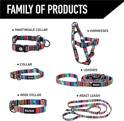 Wolfgang Heavy Duty Martingale Dog Collar with Quick Release Nylon Buckle for Walking & Training, Quetzal Print, Small