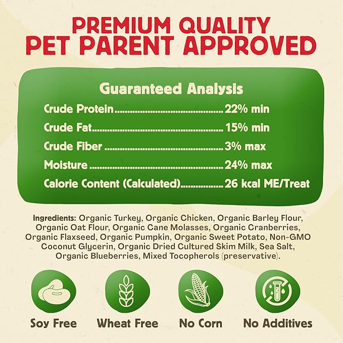 Chewmasters Organic Turkey Jerky with Chicken Dog Treat for All Life Stages - Fresh and Healthy Turkey Dog Treats - High Protein, Real Meat Snack, Grain Free, by-Product Free - USA Made, 2lb