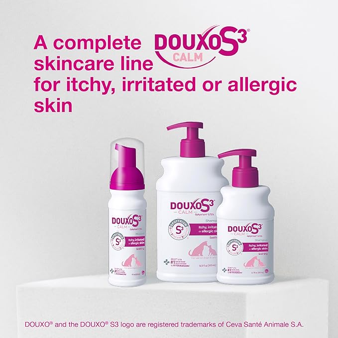 Douxo S3 Calm Shampoo, Contains 0.75% Ophytrium, Soothing, For Itchy, Irritated or Allergic Skin, For Dogs and Cats, 6.7 fl. oz. (200mL)