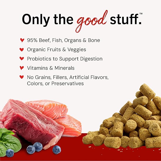 Stella & Chewy's Freeze-Dried Raw Surf & Turf Meal Mixers - Dog Food Topper and Mixer - Made with 95% Grass-Fed Beef & Wild-Caught Salmon - Perfect for Picky Eaters - Grain-Free - 3.5 oz