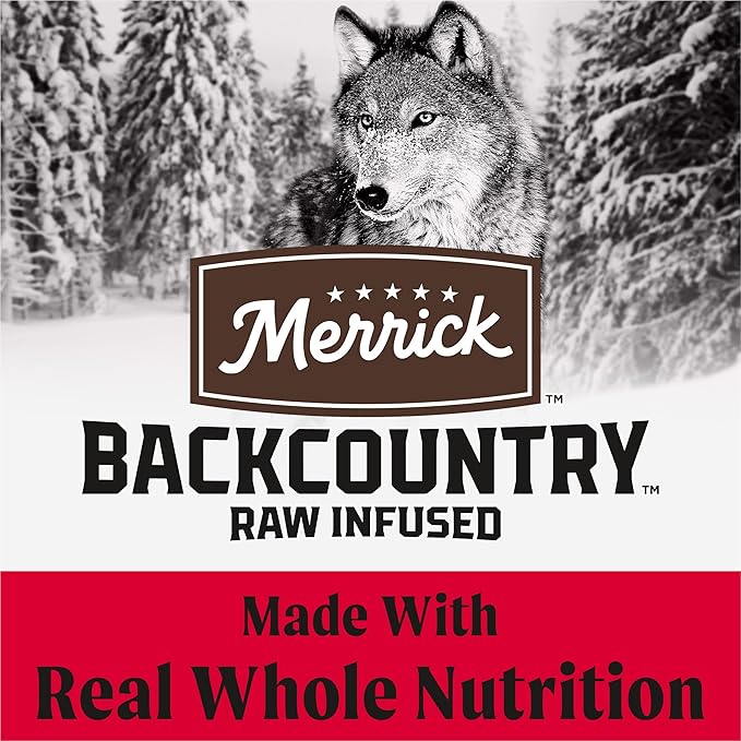 Merrick Backcountry Healthy Grains Kibble With Freeze Dried Raw Pieces, Great Plains Red Meat Recipe Dog Food - 20.0 Lb. Bag
