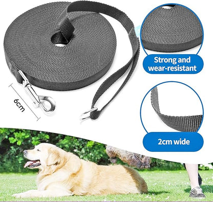 BAAPET 15/20/30/50/100 ft Long Dog Training Leash with Clickers for Small, Medium and Large Dogs or Cats (50 Feet, Black)
