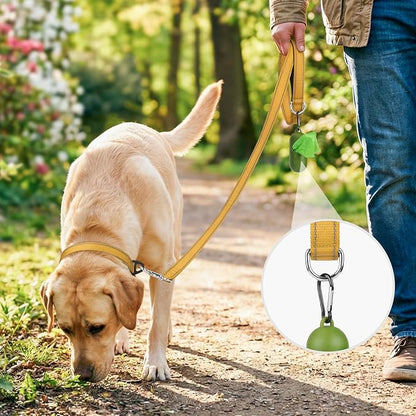 Joytale Dog Leash, 6 FT Double-Sided Reflective, Padded Handle Nylon Heavy Duty Leashes for Small Dogs Walking, Khaki